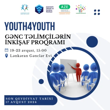 "Youth4Youth: Gənc Təlimçilərin İnkişaf Proqramı"na seçimlər başlayıb