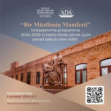 "Bir Müəllimin Manifesti" ixtisasartırma proqramı üçün qeydiyyat başladı