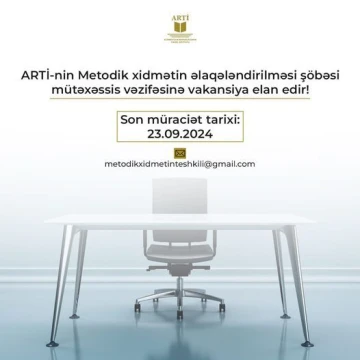 Təhsil İnstitutunun Metodik xidmətin əlaqələndirilməsi şöbəsi mütəxəssis vəzifəsinə vakansiya elan edir