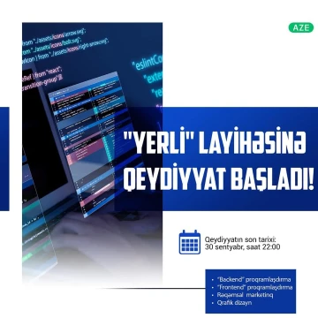 Gənclər və İdman Nazirliyinin dəstəyi ilə “Yerli” layihəsinin növbəti qrupları üçün qeydiyyat başladı!