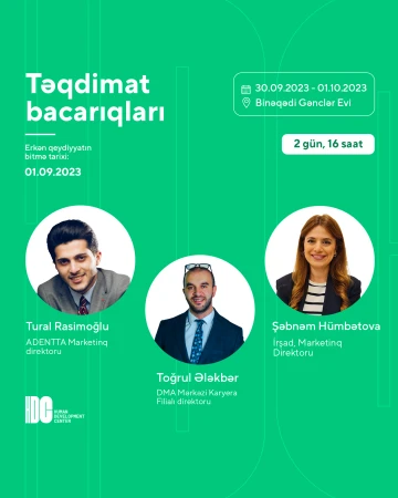 “Təqdimat bacarıqları” təliminə qeydiyyat başladı!