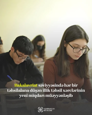 Bakalavriat və əsas (baza ali) tibb təhsili səviyyələrində illik təhsil xərclərinin yeni miqdarı müəyyənləşib