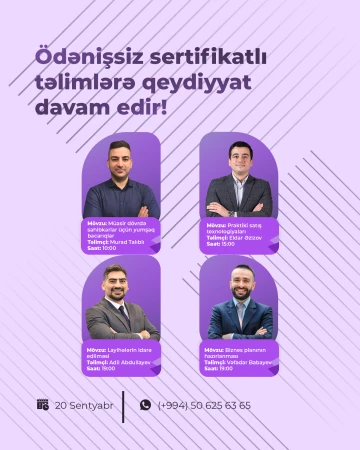 Ödənişsiz təlimlər davam edir