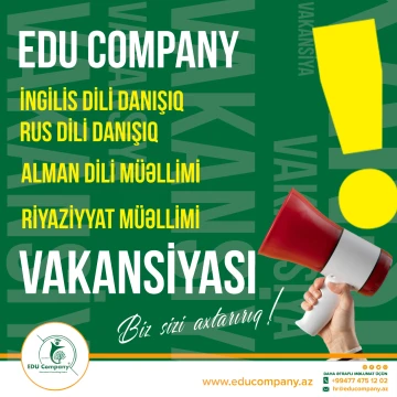 Ümumi İngilis dili danışıq, Rus dili danışıq, Alman dili, Riyaziyyat müəllimi vakansiyası