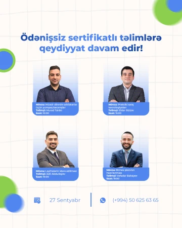 Biznesinizi inkişaf etdirməyinizə kömək edəcək ödənişsiz təlimlərin təşkili davam edir