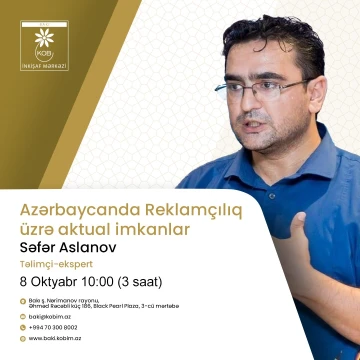 "Azərbaycanda reklamçılıq üzrə aktual imkanlar" mövzusunda maarifləndirici təlim keçiriləcək