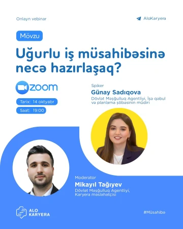 "Uğurlu iş müsahibəsinə necə hazırlaşaq?" adlı ödənişsiz onlayn vebinar