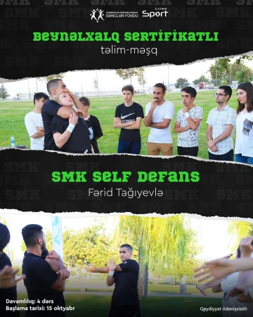 4 dərsin sonunda beynəlxalq sertifikat əldə edə biləcəyiniz özünümüdafiə təlimi