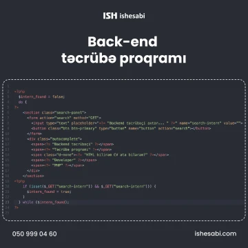 Back-end təcrübə proqramı