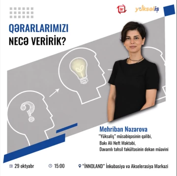 “Qərarlarımızı necə veririk? “ mövzusunda təlim keçiriləcək