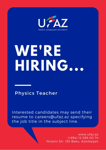 Vacancy for Physics Teacher at UFAZ