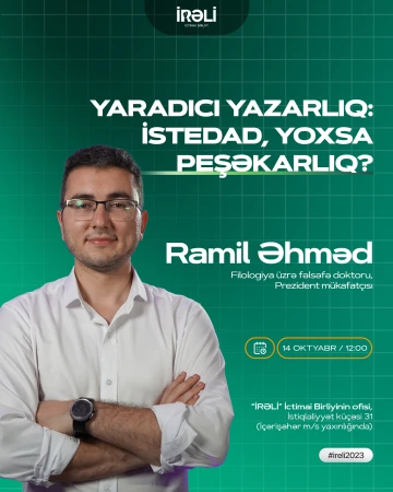 “Yaradıcı Yazarlıq: İstedad, yoxsa peşəkarlıq” mövzusunda təlim keçiriləcək