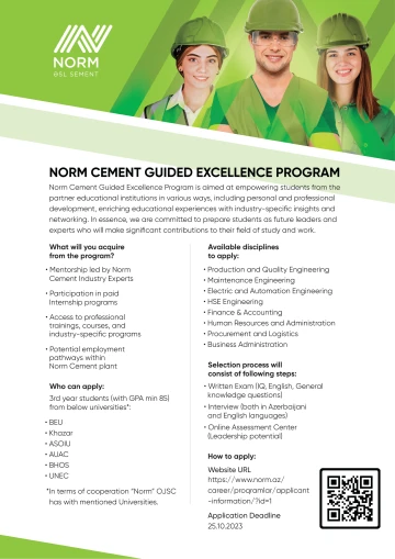 "NORM" OJSC announces "Guided Excellence Program" for students