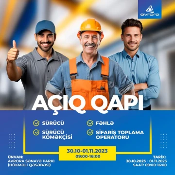 "AVRORA" MMC "Açıq Qapı" günü elan edir!