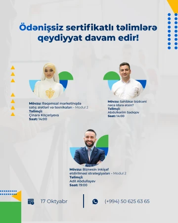 Öz biznesinizi qurmaq və ya inkişaf etdirmək istəyirsiniz?