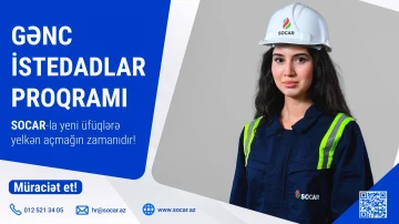 SOCAR Gənc İstedadlar Proqramı çərçivəsində neft və qaz sektorunda təcrübə qazanmaq istəyən istedadlı gənclərin axtarışındadır!
