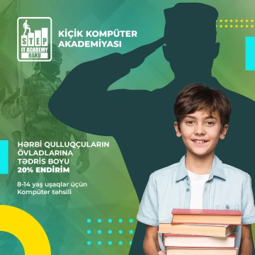 Zəfər gününə özəl bütün hərbi qulluqçuların övladlarına tədris boyu 20% endirim!