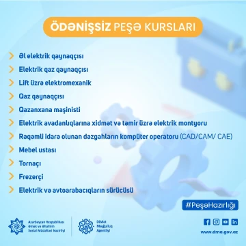 Ödənişsiz Peşə Kursları