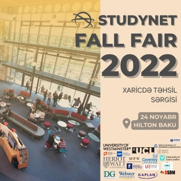 StudyNet Xaricdə Təhsil sərgisi - beynəlxalq reytinqli təhsil müəssisələri bir arada!
