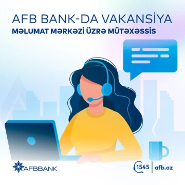 Məlumat Mərkəzi üzrə mütəxəssis vakansiyası