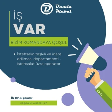 İstehsalat üzrə operator vakansiyası