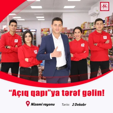 Karyerasını “AL Market” şəbəkəsində qurmaq istəyən şəxslərin nəzərinə!