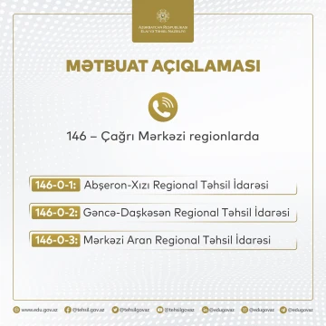 "146" Çağrı Mərkəzinin fəaliyyət sahəsi genişləndirilir