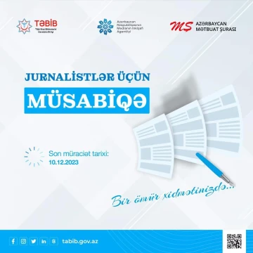 Media nümayəndələri arasında “Bir ömür xidmətinizdə...” mövzusunda yaradıcılıq müsabiqəsi elan edilir