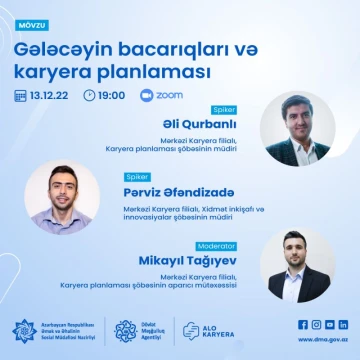 "Gələcəyin bacarıqları və karyera planlaması" adlı ödənişsiz vebinar təşkil olunacaq