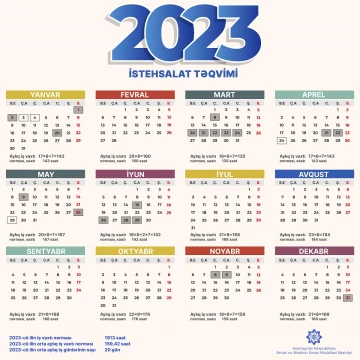 2023-cü il üçün iş vaxtı norması və istehsalat  təqvimi təsdiq edilib