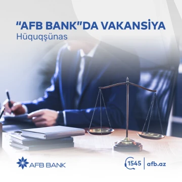 "AFB Bank" ASC - də Hüquqşünas vakansiyası