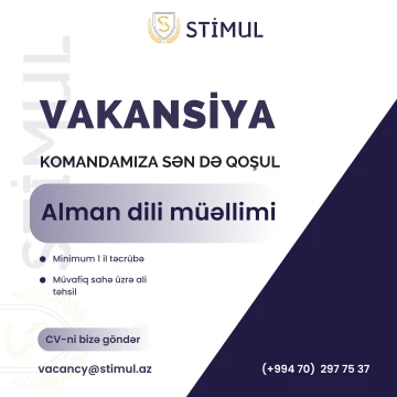 Alman dili müəllimi tələb olunur