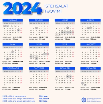 2024-cü il üçün iş vaxtı norması və istehsalat təqvimi təsdiq edilib