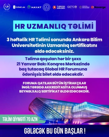 Azərbaycan Diplomatiya Mərkəzi tərəfindən 3 həftəlik HR Təlimi + HR Global Forumda ödənişsiz iştirak
