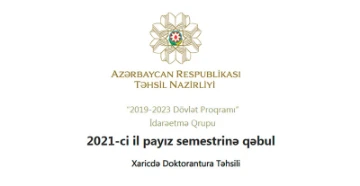 2021-ci ilin payız semestri üzrə xaricdə doktorantura təhsilinə sənəd qəbulu