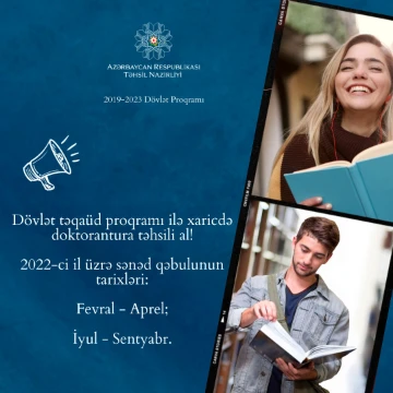 Xaricdə doktorantura təhsili almaq istəyənlərin nəzərinə!
