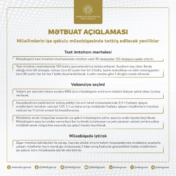 Müəllimlərin işə qəbulu və yerdəyişməsi ilə bağlı yeniliklərə dair brifinq keçirilib