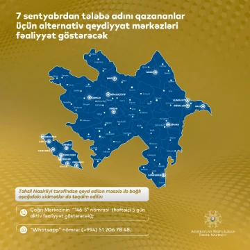 Ali təhsil müəssisələrinə qeydiyyatla bağlı alternativ mərkəzlər yaradılıb