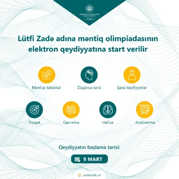 Respublika fənn müsabiqəsi və Lütfi Zadə adına məntiq olimpiadasına qeydiyyat başlayıb