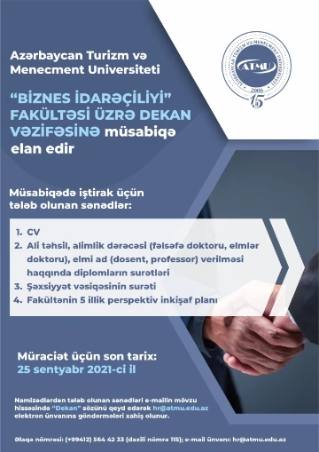 Biznes idarəçiliyi fakültəsi üzrə dekan