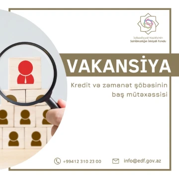 “Kredit və zəmanət şöbəsinin baş mütəxəssisi” vəzifəsi üzrə vakansiya