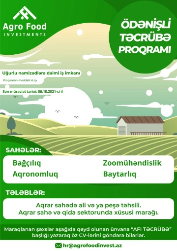 Təcrübə proqramı üzrə yenidən müraciətlərin qəbuluna başlanılıb
