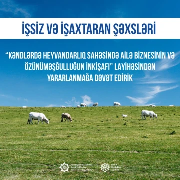 “Kəndlərdə heyvandarlıq sahəsində ailə biznesinin və özünüməşğulluğun inkişafı” layihəsi