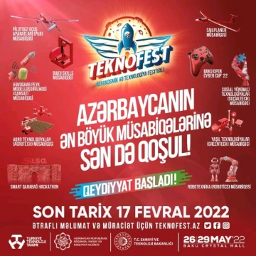 Aerokosmik və Texnologiya festivalı Teknofest istedadlı gəncin bir araya toplayır