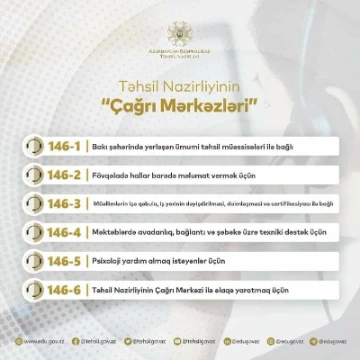 Təhsil Nazirliyinin Çağrı Mərkəzlərində yenilik
