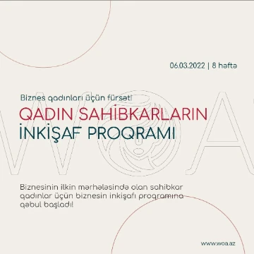 “Qadın sahibkarların inkişaf proqramı”-na qəbul başladı