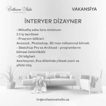 İnteryer Dizayner Vakansiyası