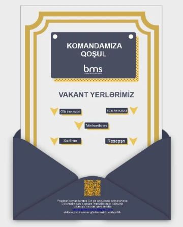 Aşağıdakı sahələr üzrə vakansiyalar var