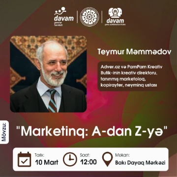 "Marketinq: A-dan Z-yə" mövzusunda görüş keçiriləcək