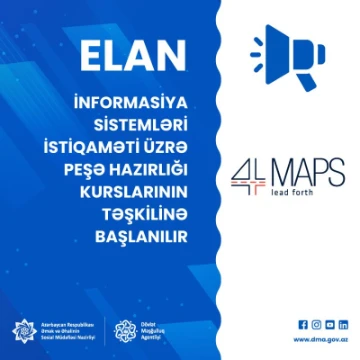 İnformasiya sistemləri istiqaməti üzrə peşə hazırlığı kurslarının təşkilinə başlanılır